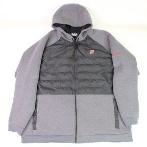 Wisconsin Badgers Men's 4XL Sweater Columbia Jacket Zip-up Hoodie Grey Black